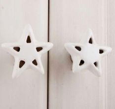 White Star Ceramic Knob